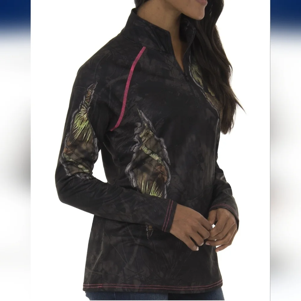 Realtree & Mossy Oak Women's Fleece Performance Camo 1/4 Zip Jacket Size Large - Picture 7 of 7